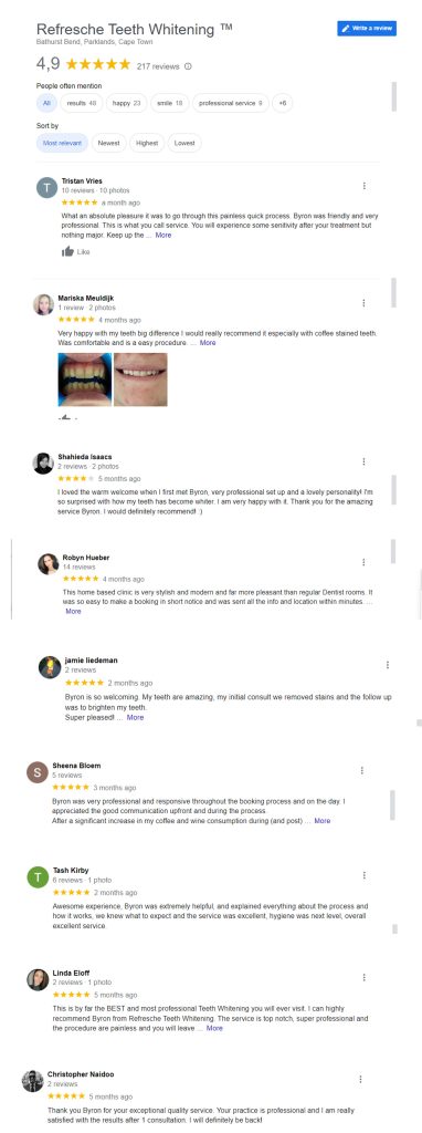 Refresche Google Reviews